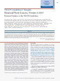 Cover page: NCCN Guidelines Insights: Head and Neck Cancers, Version 2.2017.