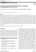 Cover page: #HIV: Alignment of HIV-Related Visual Content on Instagram with Public Health Priorities in the US