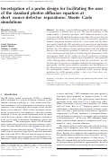 Cover page: Investigation of a probe design for facilitating the uses of the standard photon diffusion equation at short source-detector separations: Monte Carlo simulations