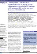 Cover page: Cohort profile: a collaborative multicentre study of retinal optical coherence tomography in 539 patients with neuromyelitis optica spectrum disorders (CROCTINO)