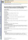 Cover page: Surgical Conditions Account for the Majority of Admissions to Three Primary Referral Hospitals in Rural Mozambique