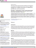 Cover page: Aneurysmal subarachnoid hemorrhage in pregnancy: National trends of treatment, predictors, and outcomes.