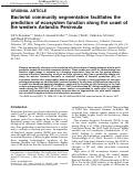 Cover page: Bacterial community segmentation facilitates the prediction of ecosystem function along the coast of the western Antarctic Peninsula