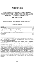 Cover page: Performance-Based Regulation: Prospects and Limitations in Health, Safety, and Environmental Regulation