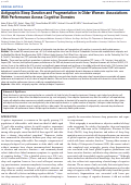 Cover page: Actigraphic Sleep Duration and Fragmentation in Older Women: Associations With Performance Across Cognitive Domains