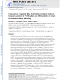 Cover page: Programmed Epigenetic DNA Methylation-Mediated Reduced Neuroprogenitor Cell Proliferation and Differentiation in Small-for-Gestational-Age Offspring