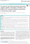 Cover page: The process by which perceived autonomy support predicts motivation, intention, and behavior for seasonal influenza prevention in Hong Kong older adults