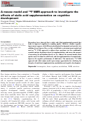 Cover page: A mouse model and <sup>19</sup> F NMR approach to investigate the effects of sialic acid supplementation on cognitive development.