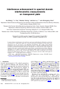 Cover page: Interference enhancement in spectral domain interferometric measurements on transparent plate