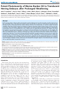 Cover page: Potent Phototoxicity of Marine Bunker Oil to Translucent Herring Embryos after Prolonged Weathering