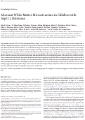 Cover page: Aberrant White Matter Microstructure in Children with 16p11.2 Deletions