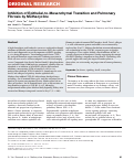 Cover page: Inhibition of Epithelial-to-Mesenchymal Transition and Pulmonary Fibrosis by Methacycline