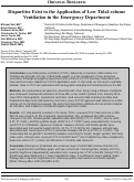 Cover page: Disparities Exist in the Application of Low Tidal-volume Ventilation in the Emergency Department