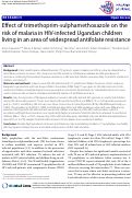 Cover page: Effect of trimethoprim-sulphamethoxazole on the risk of malaria in HIV-infected Ugandan children living in an area of widespread antifolate resistance