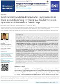 Cover page: Cerebral microdialysis demonstrates improvements in brain metabolism with cerebrospinal fluid diversion in spontaneous intracerebral hemorrhage.