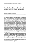 Cover page: Amerindians Between French and English in Nova Scotia, 1713–1763