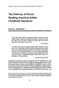 Cover page: The Delivery of Power: Reading American Indian Childbirth Narratives