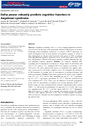 Cover page: Delta power robustly predicts cognitive function in Angelman syndrome