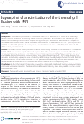 Cover page: Supraspinal Characterization of the Thermal Grill Illusion with fMRI