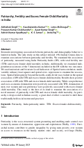 Cover page: Patriarchy, Fertility and Excess Female Child Mortality in India.