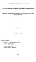 Cover page: Leveraging evolutionary information to guide structure- based drug design /