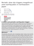 Cover page: Periodic slow slip triggers megathrust zone earthquakes in northeastern Japan