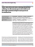 Cover page: Safer and efficient base editing and prime editing via ribonucleoproteins delivered through optimized lipid-nanoparticle formulations