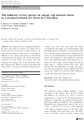 Cover page: The influence of tree species on canopy soil nutrient status in a tropical lowland wet forest in Costa Rica