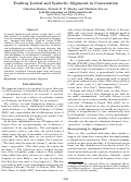 Cover page: Tracking Lexical and Syntactic Alignment in Conversation