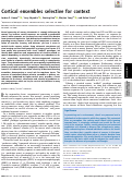 Cover page: Cortical ensembles selective for context