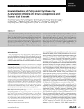 Cover page: Destabilization of Fatty Acid Synthase by Acetylation Inhibits De Novo Lipogenesis and Tumor Cell Growth