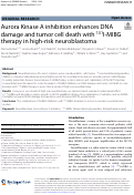 Cover page: Aurora Kinase A inhibition enhances DNA damage and tumor cell death with 131I-MIBG therapy in high-risk neuroblastoma