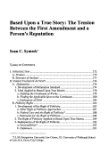 Cover page: Based Upon a True Story: The Tension Between the First Amendment and a Person's Reputation