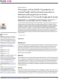 Cover page: The impact of the COVID-19 pandemic on mental health and functional outcomes in Veterans with psychosis or recent homelessness: A 15-month longitudinal study