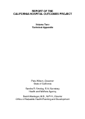 Cover page: Second Report of the California Hospital Outcomes Project (1996): Acute Myocardial Infarction Volume Two: Technical Appendix (table of content)