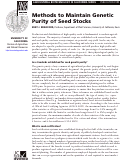 Cover page: Methods to Maintain Genetic Purity of Seed Stocks