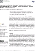 Cover page: Applying Interleaving Strategy of Learning Materials and Perceptual Modality to Address Secondary Students’ Need to Restore Cognitive Capacity