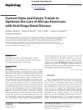 Cover page: Current State and Future Trends to Optimize the Care of African Americans with End-Stage Renal Disease