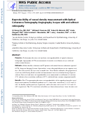 Cover page: REPRODUCIBILITY OF VESSEL DENSITY MEASUREMENT WITH OPTICAL COHERENCE TOMOGRAPHY ANGIOGRAPHY IN EYES WITH AND WITHOUT RETINOPATHY