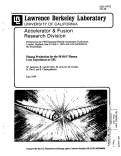 Cover page: Plasma Production for the 50 MEV Plasma Lens Experiment at LBL