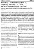 Cover page: Rice XB15, a protein phosphatase 2C, negatively regulates cell death and XA21-mediated innate immunity.