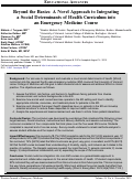 Cover page: Beyond the Basics: A Novel Approach to Integrating a Social Determinants of Health Curriculum into an Emergency Medicine Course