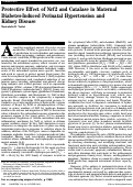 Cover page: Protective Effect of Nrf2 and Catalase in Maternal Diabetes-Induced Perinatal Hypertension and Kidney Disease