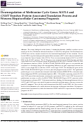 Cover page: Downregulation of Methionine Cycle Genes MAT1A and GNMT Enriches Protein-Associated Translation Process and Worsens Hepatocellular Carcinoma Prognosis