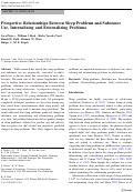 Cover page: Prospective Relationships Between Sleep Problems and Substance Use, Internalizing and Externalizing Problems