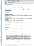 Cover page: Qualitative Reports of How and When Therapists Adapt Childrens Evidence-Based Practices during Community Implementation.