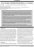 Cover page: Aortic Thrombus with Bilateral Renal Infarcts: A Case Report