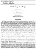 Cover page: Establishing Washington’s 2015-2017 Biennial Budget: The Longest Session on Record