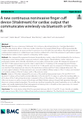 Cover page: A new continuous noninvasive finger cuff device (Vitalstream) for cardiac output that communicates wirelessly via bluetooth or Wi-Fi.