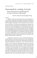 Cover page: Glancing Back, Looking Forward: Some Comments on Health Research in Asian American Communities